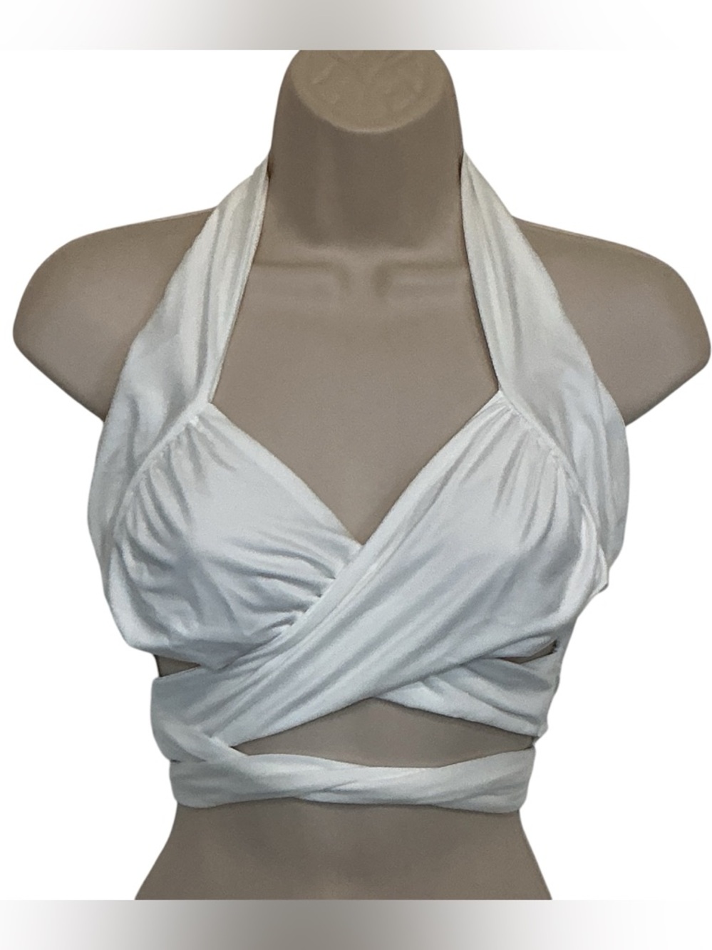NWT Tic Toc White Halter Neck Criss Cross Backless Top Sexy Club Festival Small